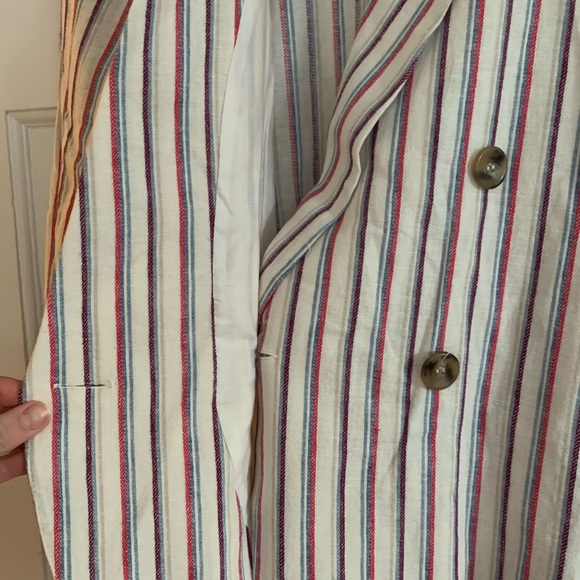 Dolan Left Coast for Anthropologie Stripe Linen Blazer - Picture 3 of 7